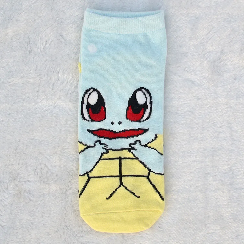 Squirtle 1 пара женских коротких носков с милыми персонажами из мультфильма «Покемон», «Пикачу», «БелКА», «Псих», «чармандер», женские летние короткие носки - Цвет: Squirtle