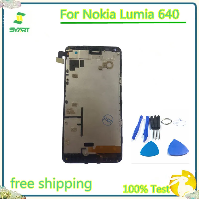 

Черный ЖК-дисплей для Nokia Lumia 640, ЖК-дисплей с сенсорным экраном, дигитайзер в сборе с рамкой для Microsoft Nokia Lumia 640, N640, RM-1077