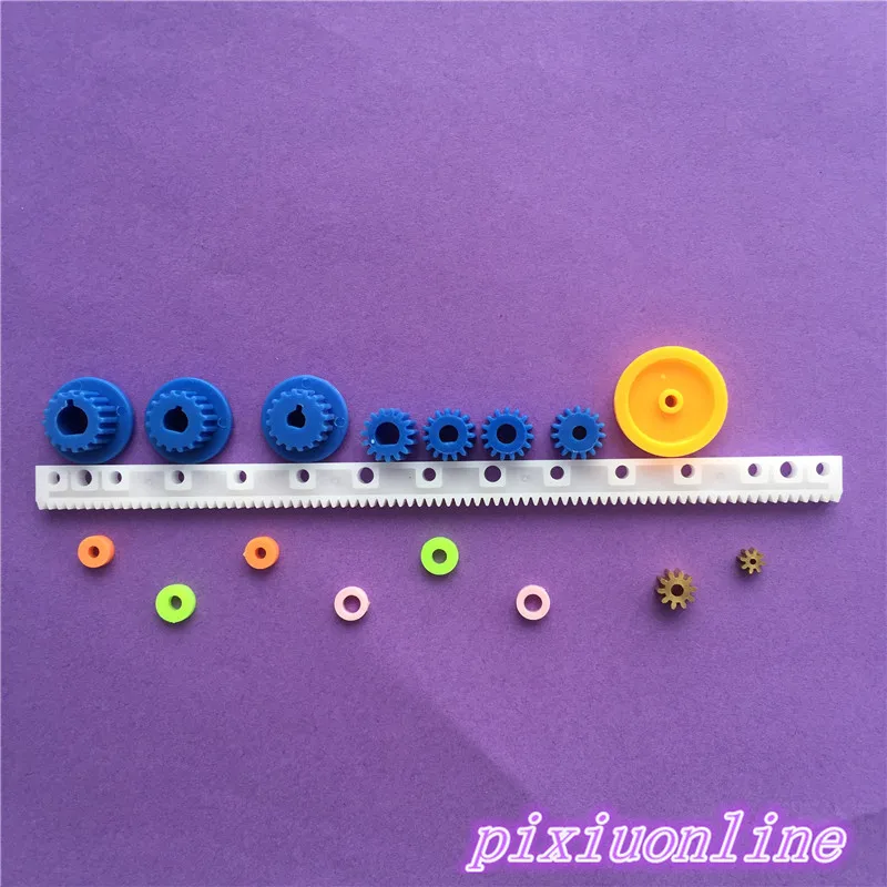 80pcs Plastic DIY Gear Set: Single Double Layer Crown, Shaft, Axle Sleeve, Tooth Strip, Bevel Gear for Robotics Engineering image 3