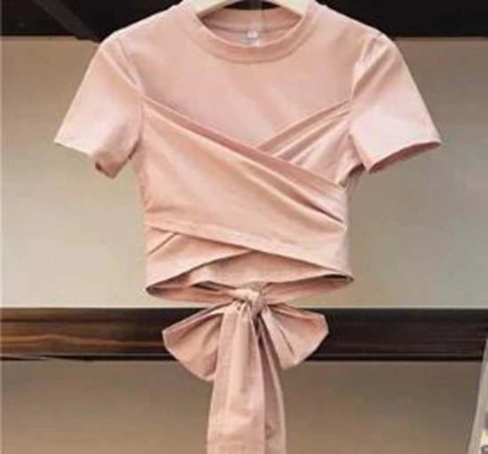 Short slee top only SexeMara/костюм из двух предметов с перекрестной обмоткой на груди, облегающий короткий+ сетчатый костюм с принтом, костюм с пышной юбкой - Цвет: Short slee top only