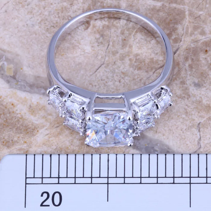 Эксклюзивное женское Ювелирное кольцо с белым фианитом Размер 6 / 7 8/9 R0374|bag|bag basketbag