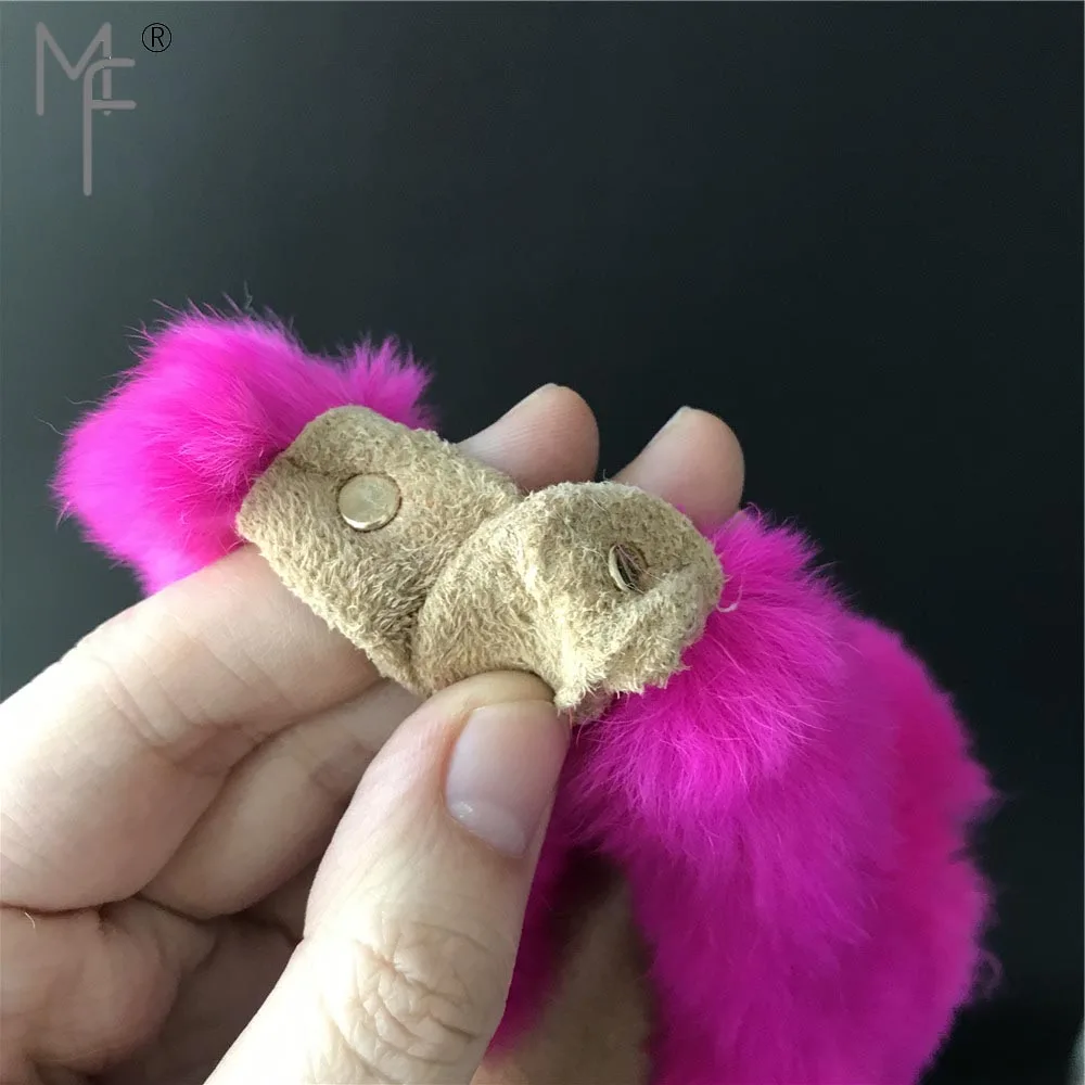 Магия Мех животных-из натуральной кролика рекс Мех животных обезьяна игрушка брелок розовое Цвет кольцо для ключей помпоном сумка Подвеска Интимные аксессуары брелок шарм