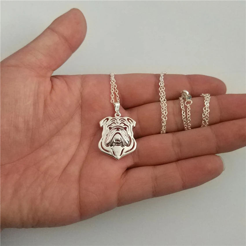LPHZQH Fashion Cartoon Necklace Puppy Dog Metal Alloy English Bulldog Choker Pendant For Women Collares Jewelry Gift | Украшения и