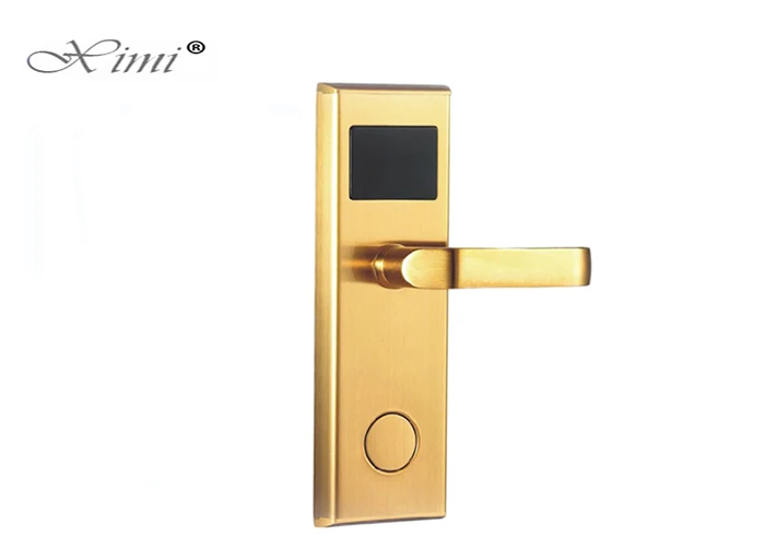 golden color Хорошее качество электронный домашний дверной замок Система салфетки карты из нержавеющей стали умный отель дверной замок с RFID картой HM-201 - Цвет: golden color