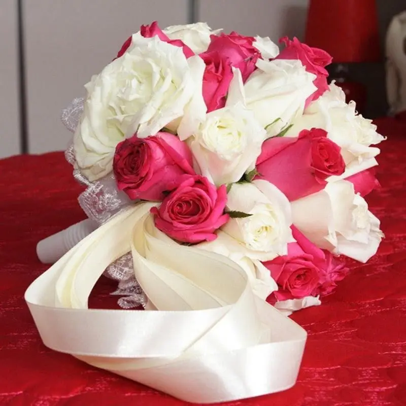 DIY пены букет невесты Цветочные Свадебная вечеринка праздничное платье с