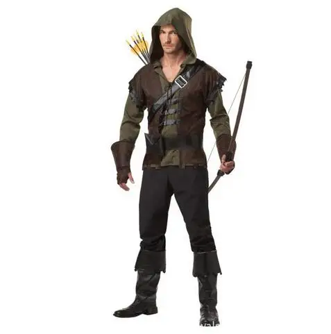 

Free Shipping Mens Robin Hood Thieves Medieval Warrior cosplay Adult Costume