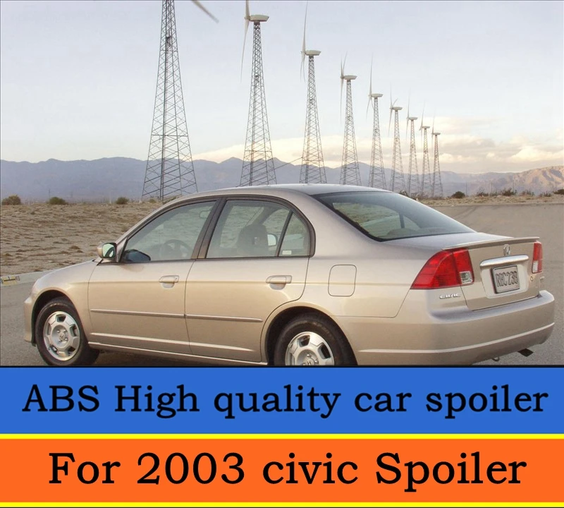 Для 2003 civic спойлер высокого качества ABS Материал заднее крыло автомобиля праймер