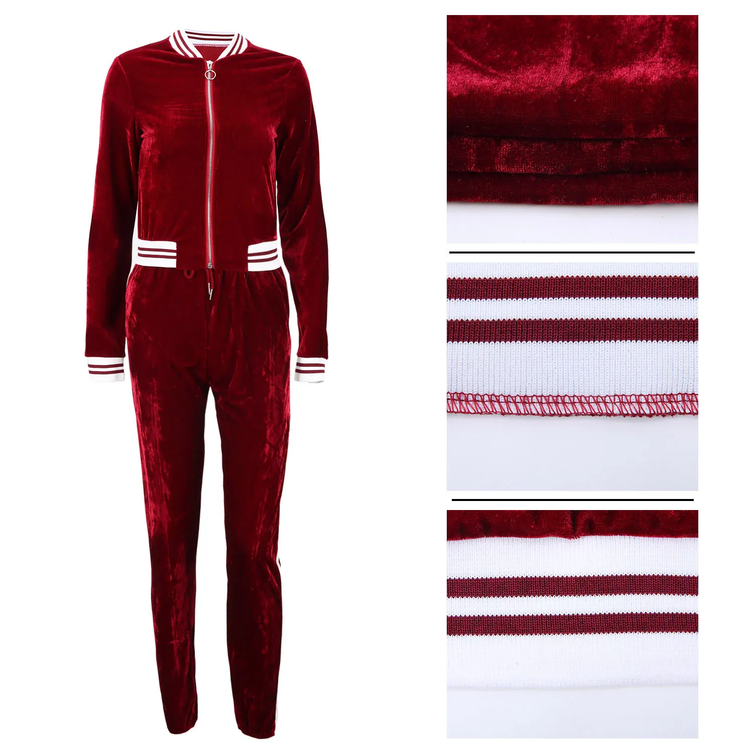 Женский спортивный костюм комплект из 2 предметов повседневный на молнии куртка +