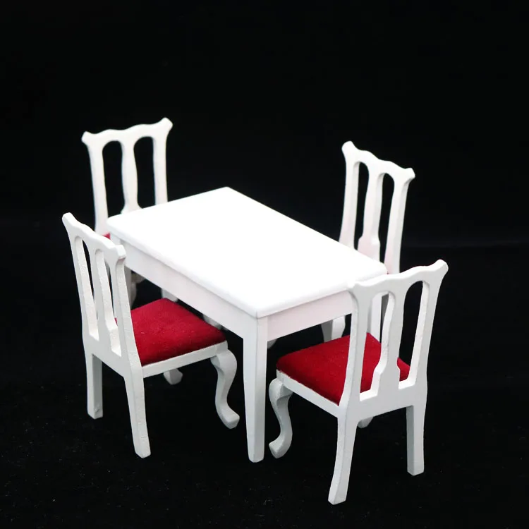 G07-X035 children baby gift Toy 1:12 Dollhouse mini Furniture Miniature rement Doll accessories dining hall flannel table 5pcs | Игрушки и