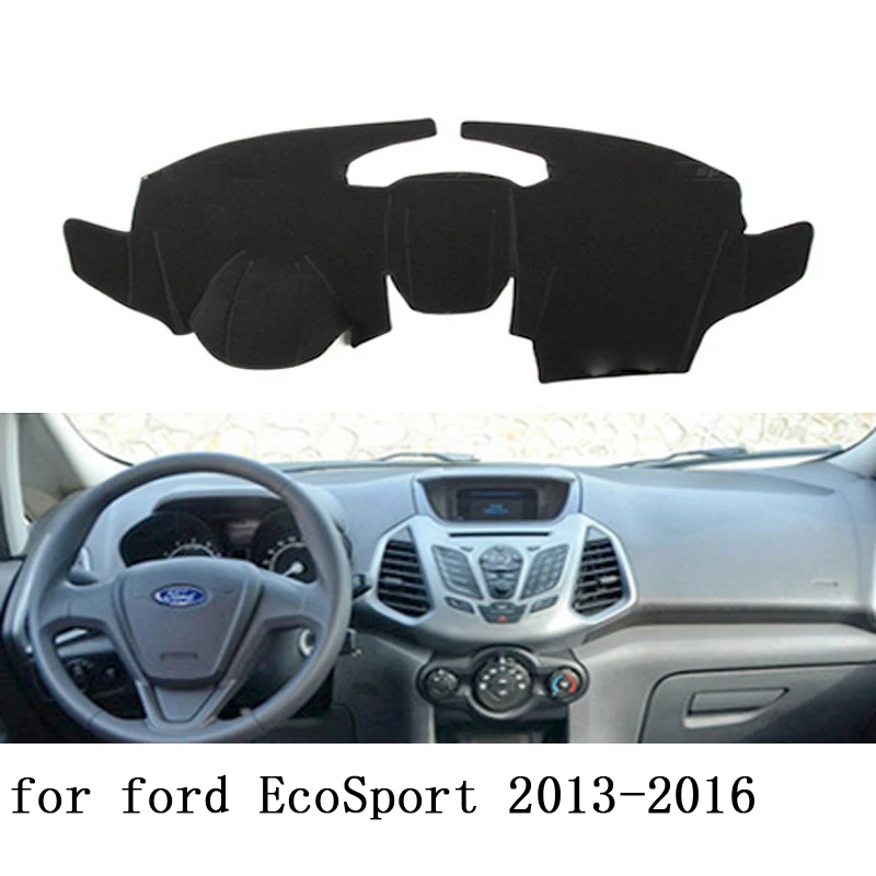 Top Quality Double layer Dash Mat Dashmat Dashboard Cover Sun Shade Board Carpet for ford Ecosport car styling | Автомобили и