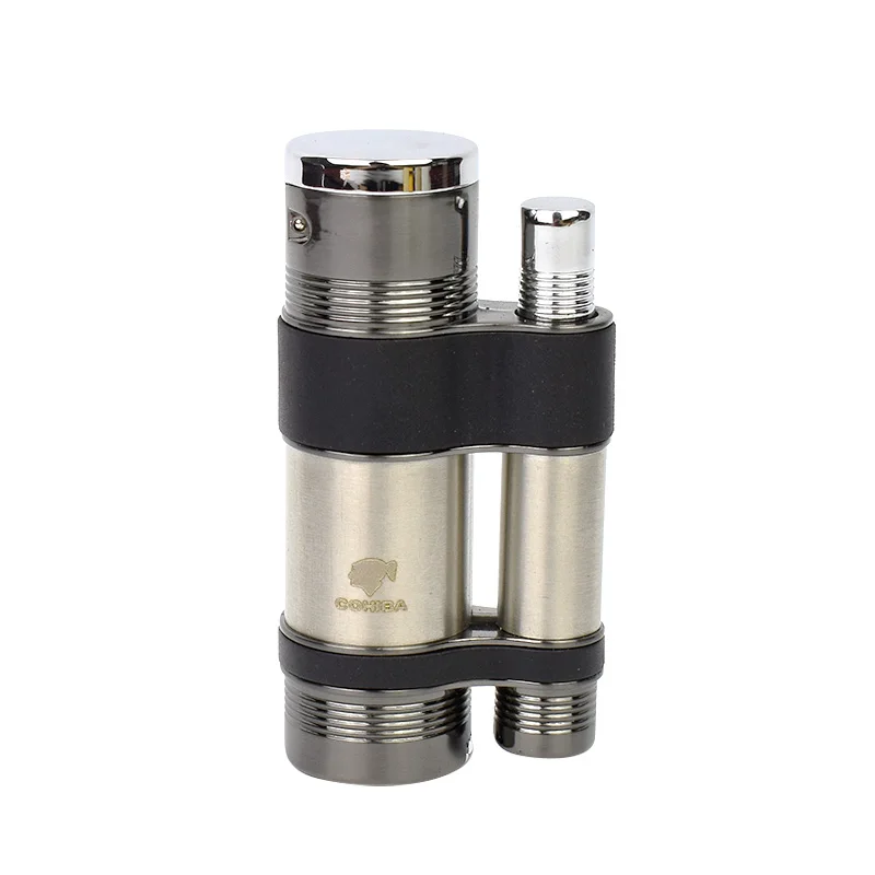 Сигаретная Зажигалка COHIBA три фонарь струйная зажигалка с пламенем газовая