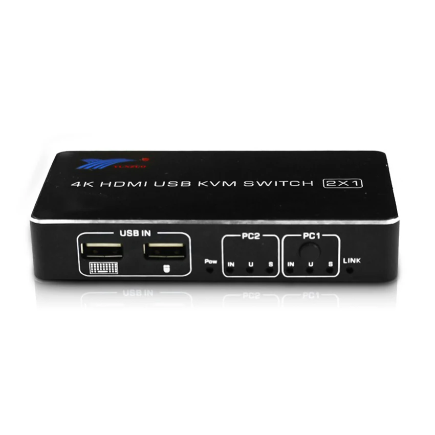2 порта USB HDMI KVM переключатель 4K@ 60Hz RGB/YUV 4:4:4 HDR HDMI 2,0 переключатель 2X1 поддержка клавиатуры мышь принтер