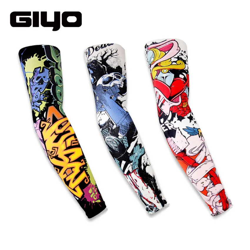 

GIYO Cycling Arm Sleeves Half finger Long Gloves UV Protective Unisex Outdoor Sports Sun Hand Protection Hiking Bike Bicycle