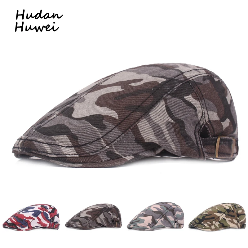 Для мужчин женщин камуфляж хлопок газетчик Кепки s Высокое качество модные
