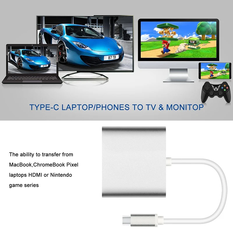 Reilim USB C адаптер HDMI VGA Тип C USB к HDMI 4 к Thunderbolt 3 для samsung Galaxy S9 huawei Коврики 10 Pro P20 USB C на HDMI