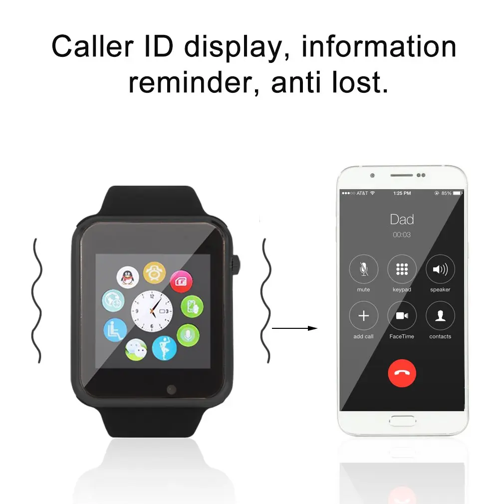 A1 наручные часы Bluetooth умные спортивные Шагомер с сим камерой Smartwatch для Android