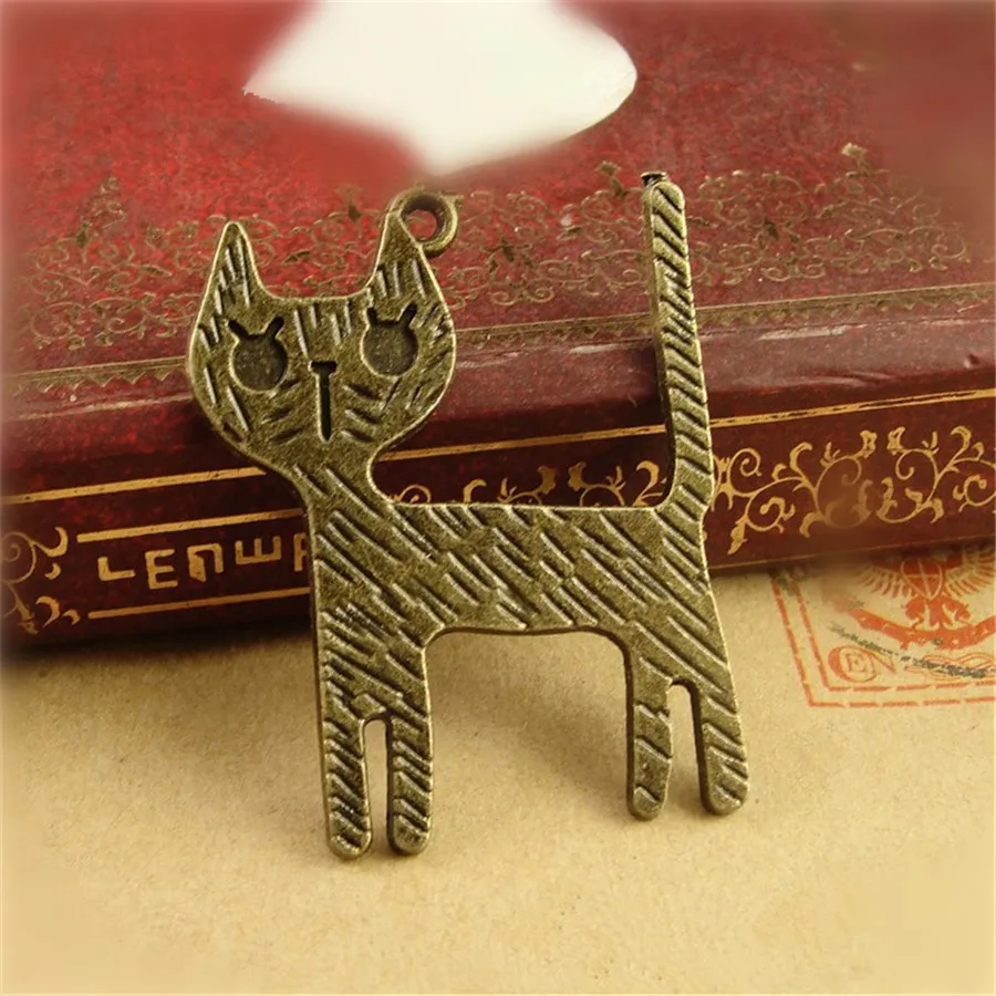 50 шт. подвеска в виде кошки из металлического сплава 26 х33 мм|diy jewelry pendant|cat charms