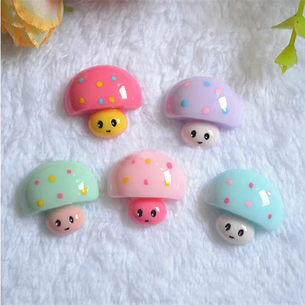 

100 шт смолы Flatback гриб ребенка для скрапбукинга ремесло заколка украшения