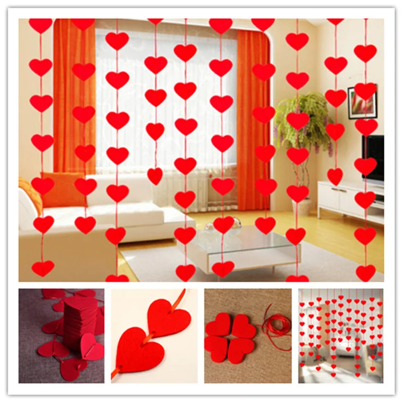 Бумажные цветы в форме сердца 1 шт. нетканый рисунок Свадебные баннеры висячий
