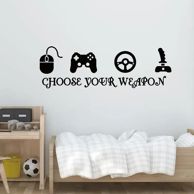 

Gamer Vinyl Wall Stickers ps4 Video Game Playroom Joystick Wall Decals Bedroom Game Zone Decor Aer Mural Decal Boys Gifts D526