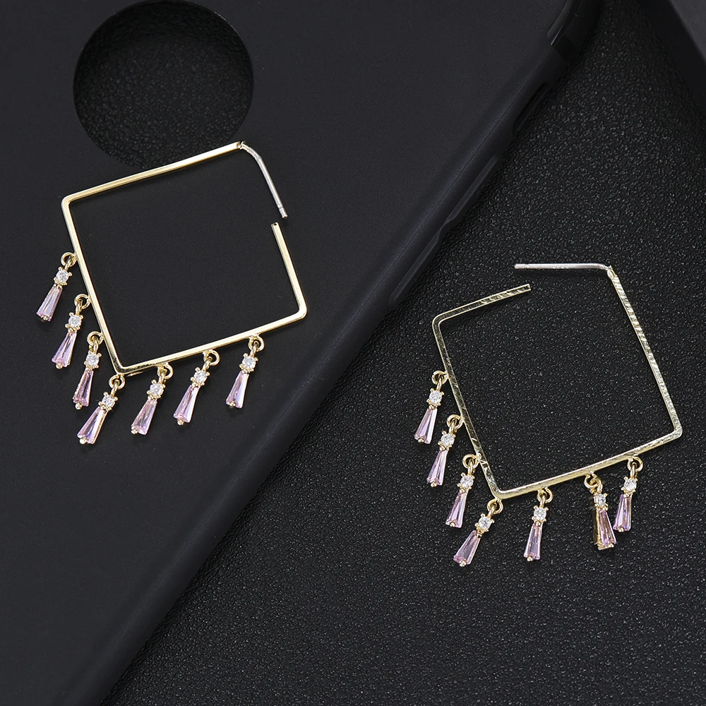 Женские серьги с кисточками SISCATHY простой фианит кристаллами Дубаи