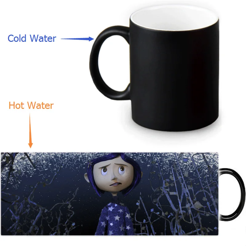 Волшебная кружка Coraline для кофе чая молока меняющая цвет забавные Волшебные