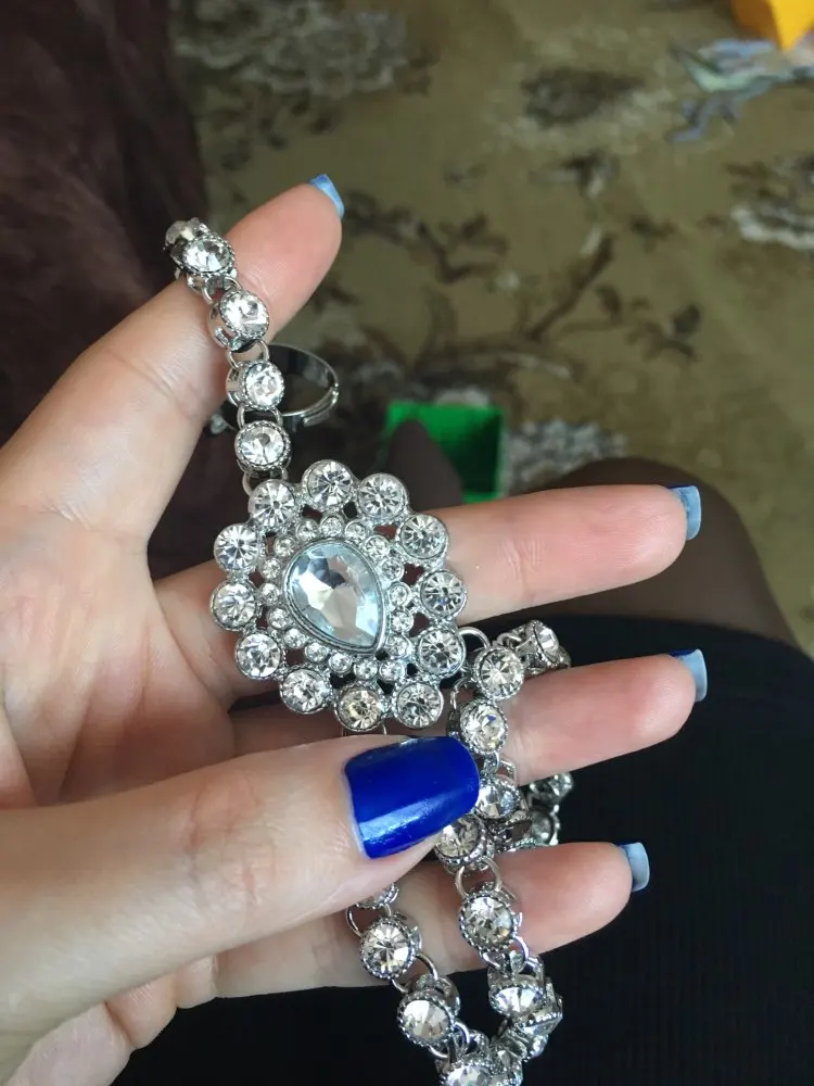Ручной работы Kundan камни цепочки на руку вручную ювелирные изделия Panja браслет