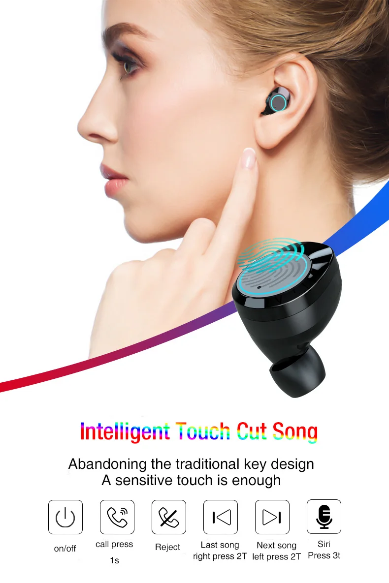 LYMOC беспроводная Bluetooth гарнитура V5.0 с шумоподавлением CVC8.0 Hi-Fi стерео наушники 3000 мАч Зарядное устройство для iPhone xiaomi Oneplus