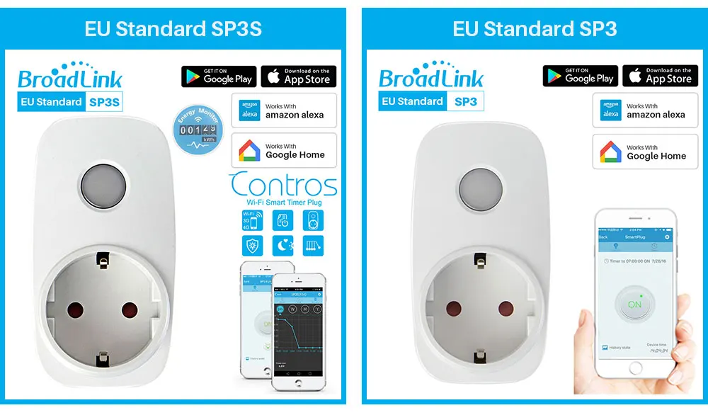 Broadlink SP3/SP3S стандарт ЕС Wi-Fi умная розетка 16A измеритель мощности времени управление с помощью приложения поддержка Alexa Google Home Mini