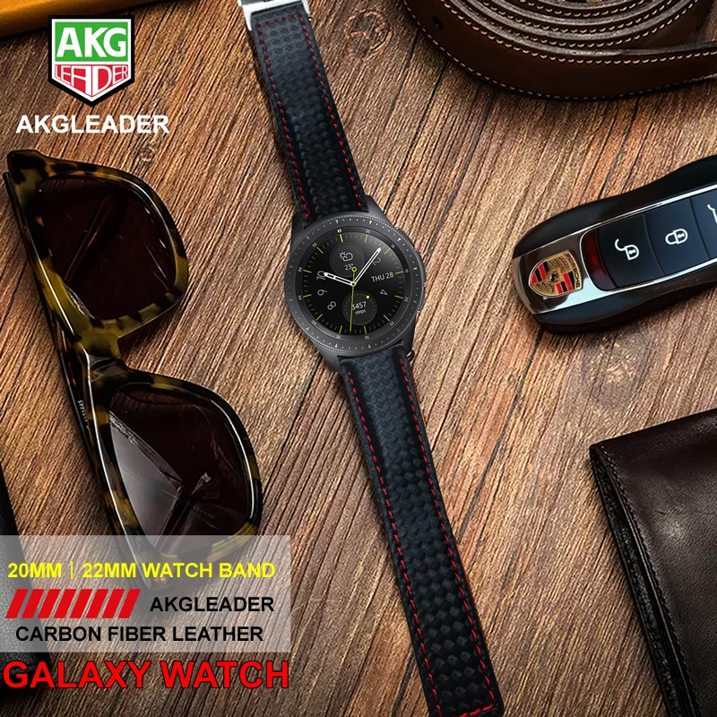 Ремешок AKGLEADER для Samsung Galaxy Watch S4 42 мм 44 новейший браслет из натуральной углеродной