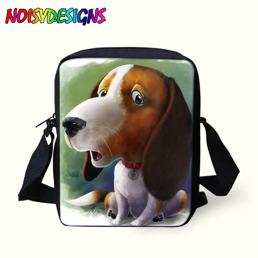 Сумка на плечо Beagle для женщин маленькая сумочка мессенджер подростков с собаками