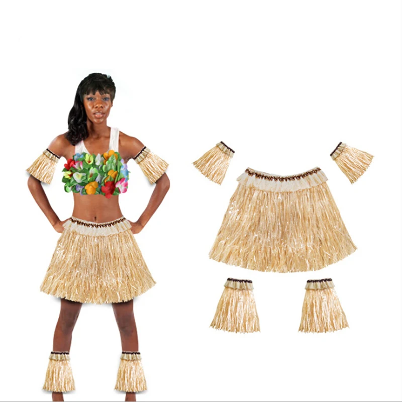 5 шт. юбка с гавайской травой эластичный рукав чехол для ног летняя праздника