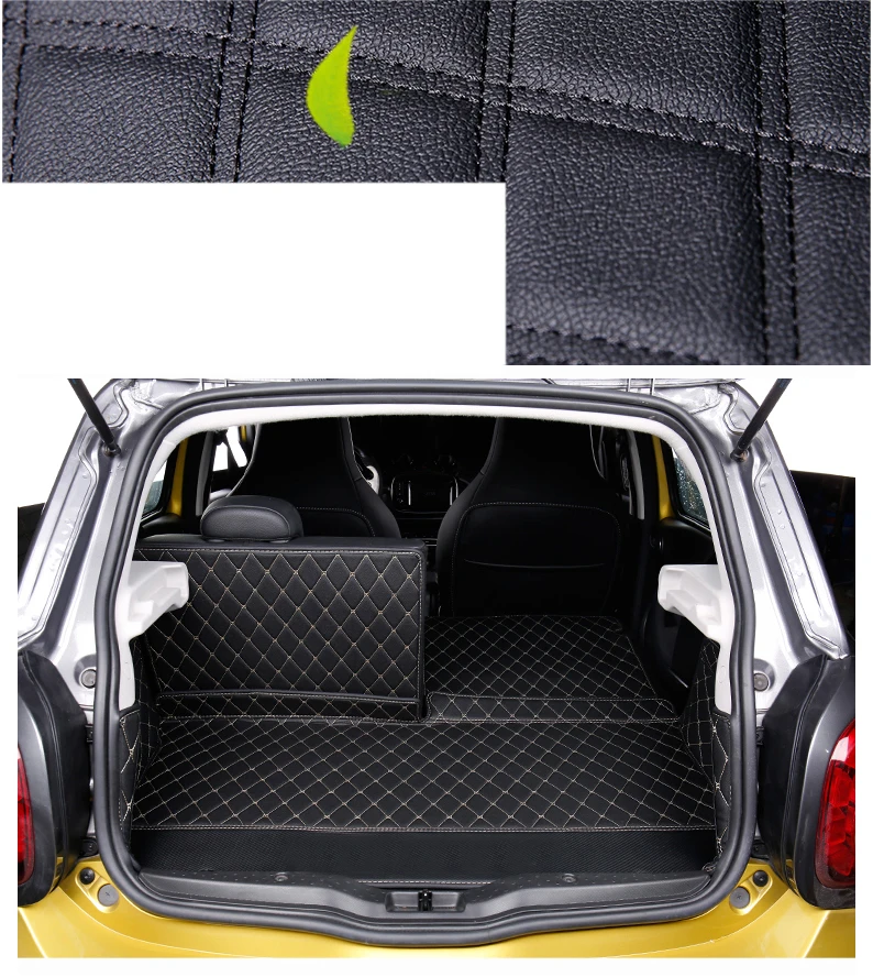 Lsrtw2017 волокна кожи багажник автомобиля коврик для smart Fortwo w453 453