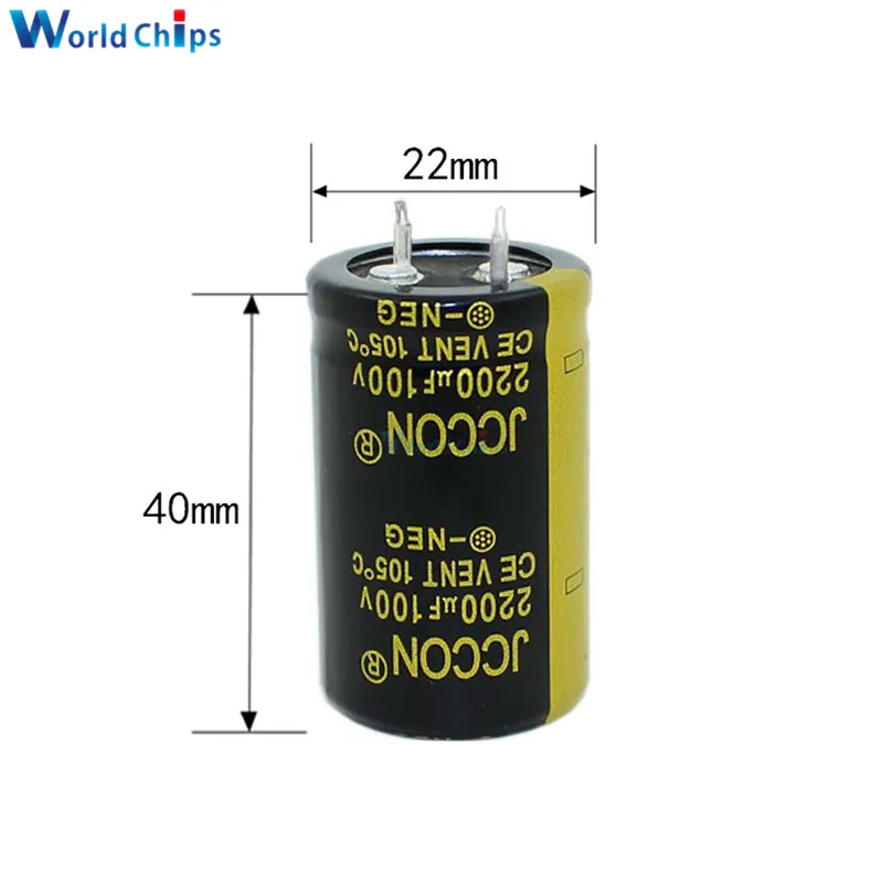 Diymore 100V 2200 мкФ 25X40 мм 100V2200uF 25*40 мм Алюминий электролитический конденсатор с алюминиевой крышкой, высокая частота низкая ESR со сквозным отверстием конденсатор с алюминиевой крышкой