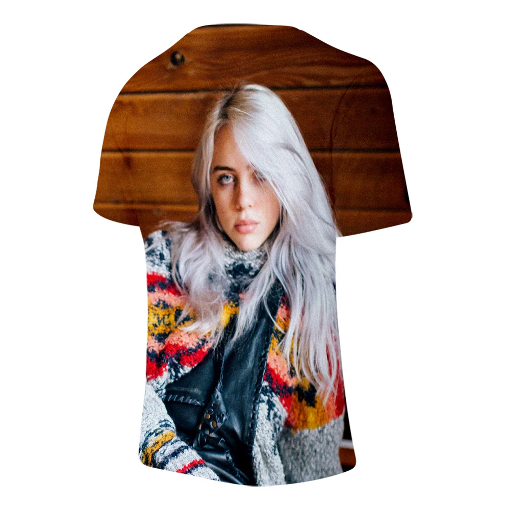 Billie Eilish, новинка, 3D футболка, для мужчин, летняя мода, хип-хоп, Harajuku, повседневная одежда, Billie Eilish, 3D, для девочек, желтая футболка
