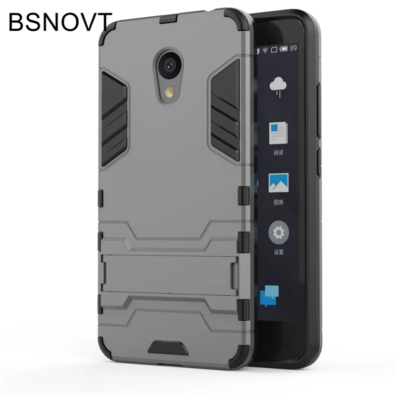 For Meizu M5C Case Silicone + Plastic Kickstand Anti-knock Cover Meilan 5C M710M / M793Q A5 |