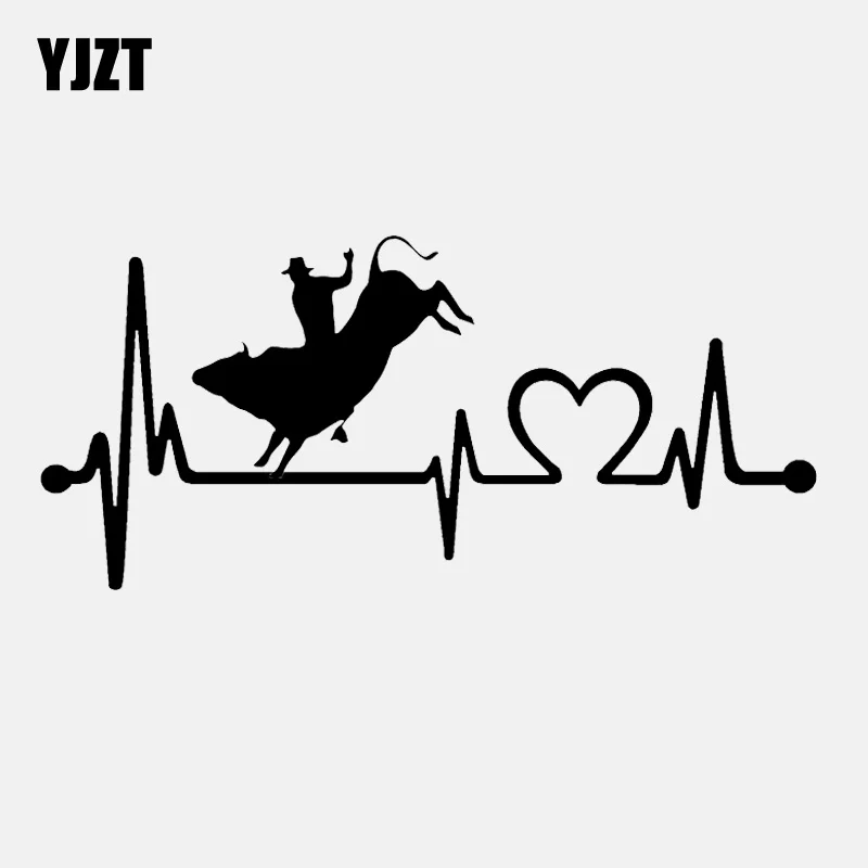 YJZT 15 5 см * 7 1 Бык для верховой езды Rodeo ковбойский HeartbeatVinyl черный/серебристый