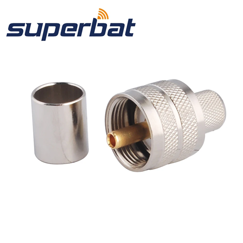 Superbat радиочастотный коаксиальный разъем UHF PL-259 штекер прямой разъем обжимной для RG8 RG213 RG214 LMR400 кабель CB радио адаптер