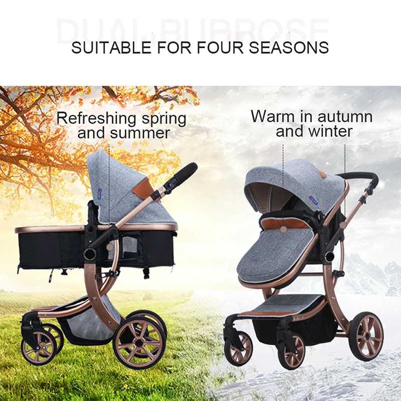 IMBABY Luxury 2 в 1 детская коляска с высоким ландшафтом для новорожденного складной