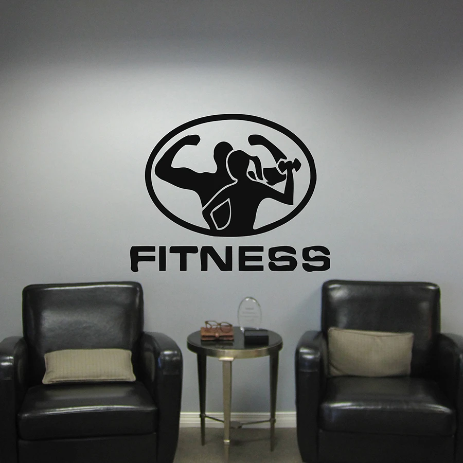 

Fitness Wall Decals Bedroom Home Decor Motivation Workout Gym Vinyl Wall Stickers Sport Bodybuilding Silhouette Art Mural S212