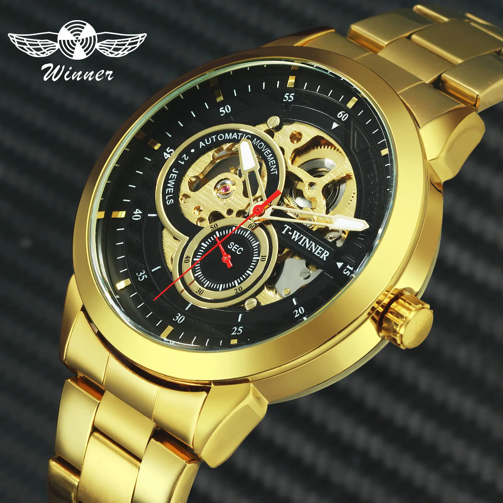 Победитель официальные новые модные часы для мужчин автоматические