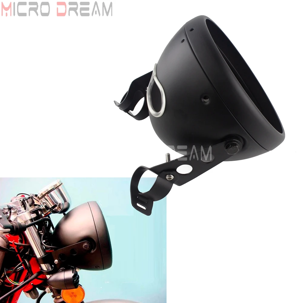 

Universal 7inch Motorcycle Headlight LED Headlamp Bucket Housing Shell w/ Bracket for Harley Chopper Custom Retro Lighthouse