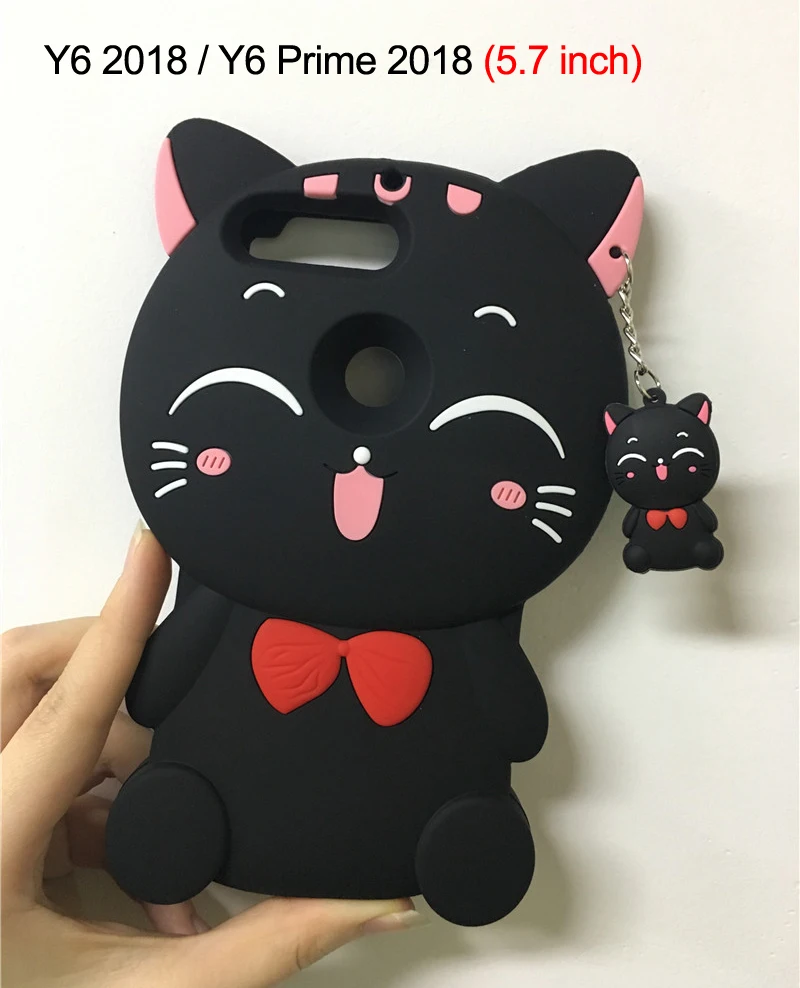 3D Мягкий силиконовый чехол для телефона с котом для huawei Honor 7A 7C Pro 7S Y9 Y5 Y6 Y7 Prime Nova 3 3i 3I Honor Play мультяшная задняя крышка