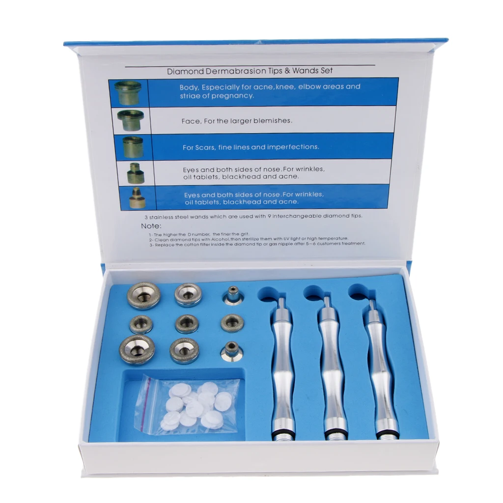 3 ватные палочки 9 насадок алмазные фильтры для дермабразии|Устройство ухода за