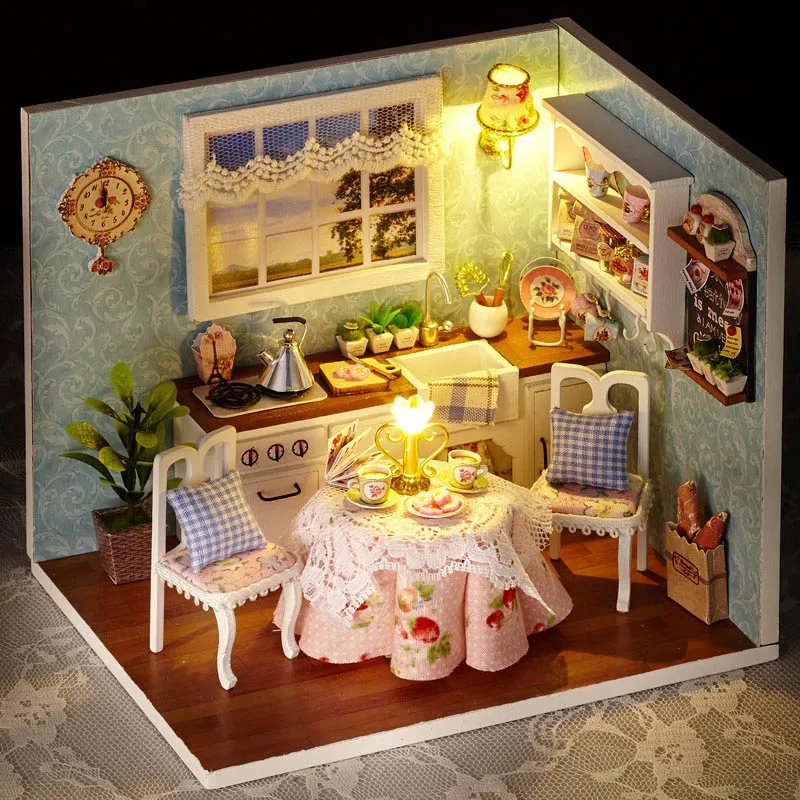 Кукольный домик сделай сам деревянная мебель Miniatura 3D миниатюрные игрушки для