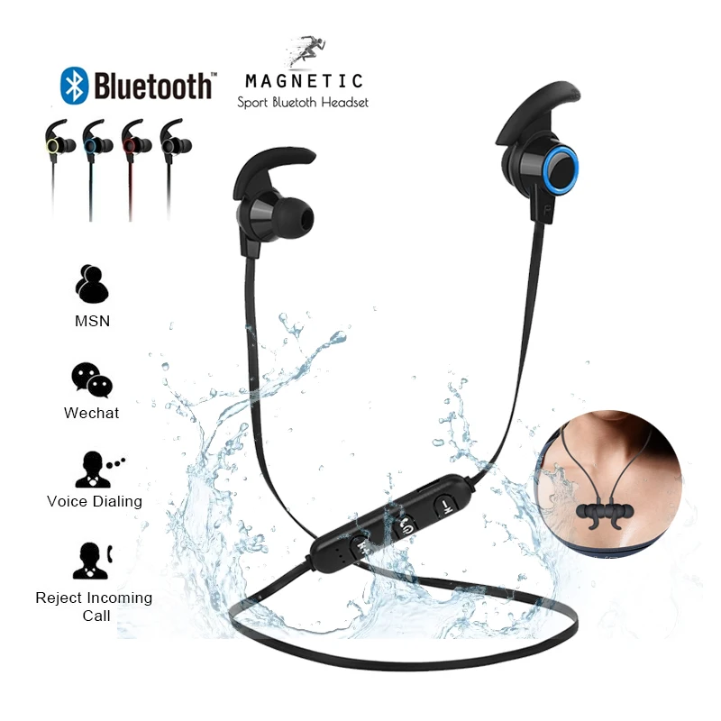 Bluetooth Спортивная гарнитура Водонепроницаемая 4 2 Магнитная притяжение с