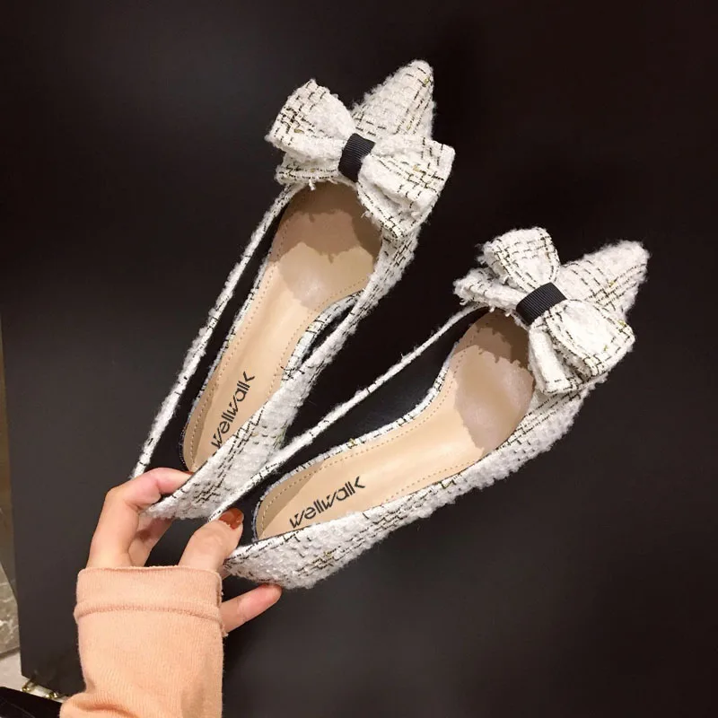 Wellwalk/черные туфли-лодочки женские модельные туфли на высоком каблуке без