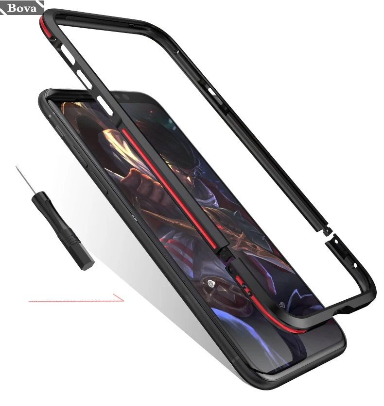Чехол для Apple iPhone X Роскошный ультра тонкий защитный чехол алюминиевый бампер Рамка металлический чехол+ 1 задняя наклейка