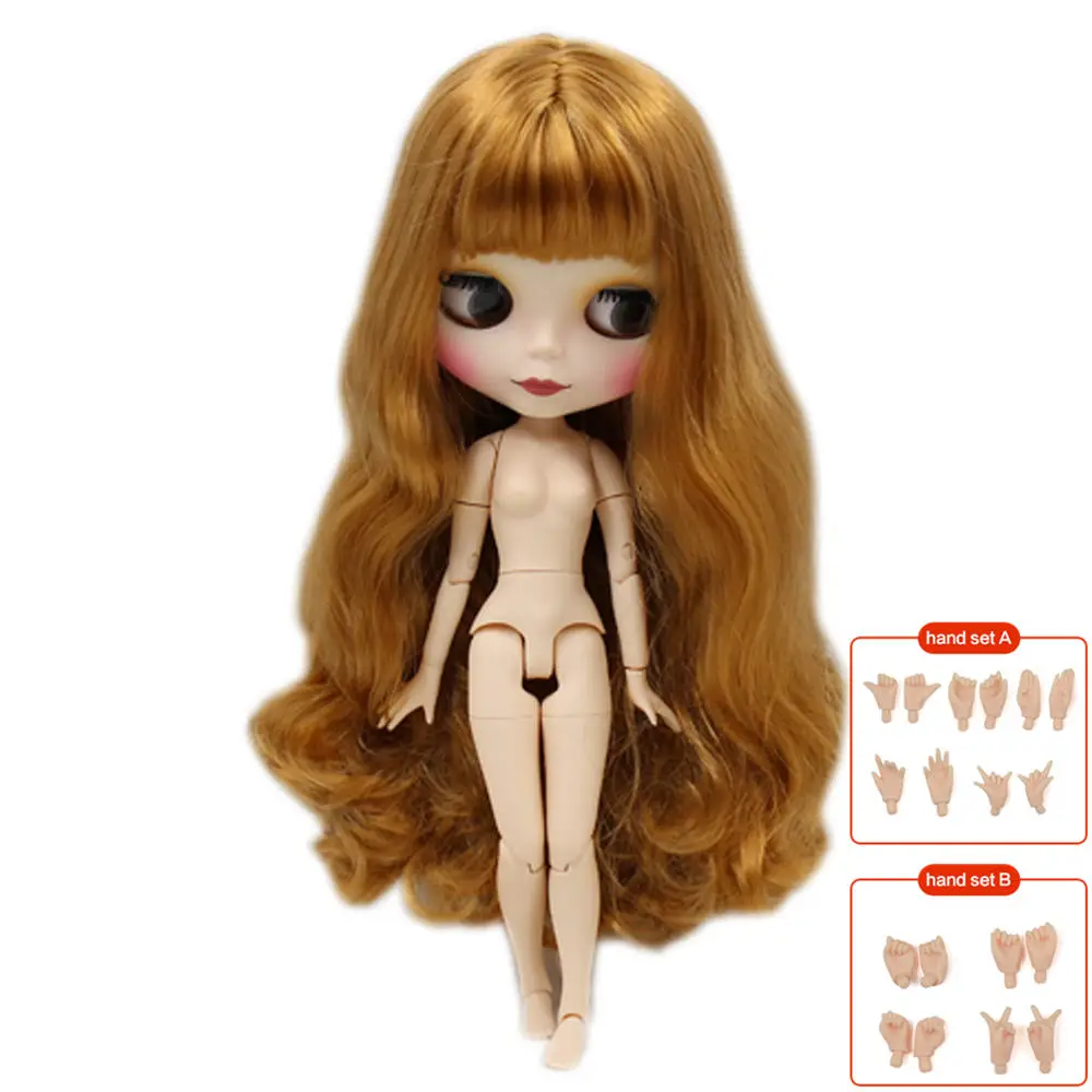 Кукла blyth, новое матовое лицо, белая кожа, Reborn Dolls, сделай сам, макияж, ледяной, BJD doll, специальная цена, подарочный набор для рук AB - Цвет: 260BL764A
