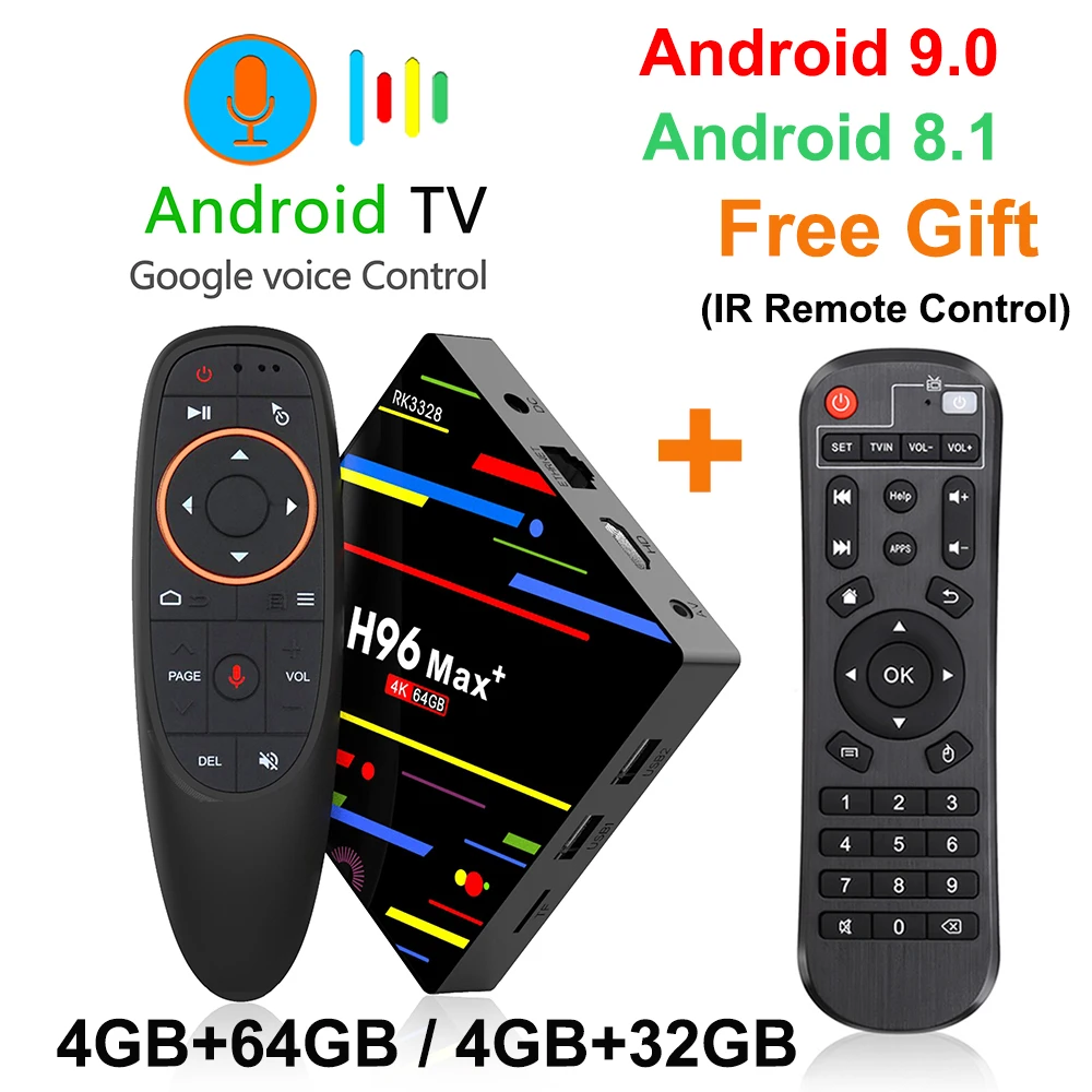 H96 MAX Plus смарт ТВ коробка Android 9,0 tv box 4 Гб 64 Гб RK3328 смарт тв приставка 4 ядра 5G Wi-Fi 4 K 3D H.265 медиаплеер pro PK X96 MAX 8,1 андроид тв приставка